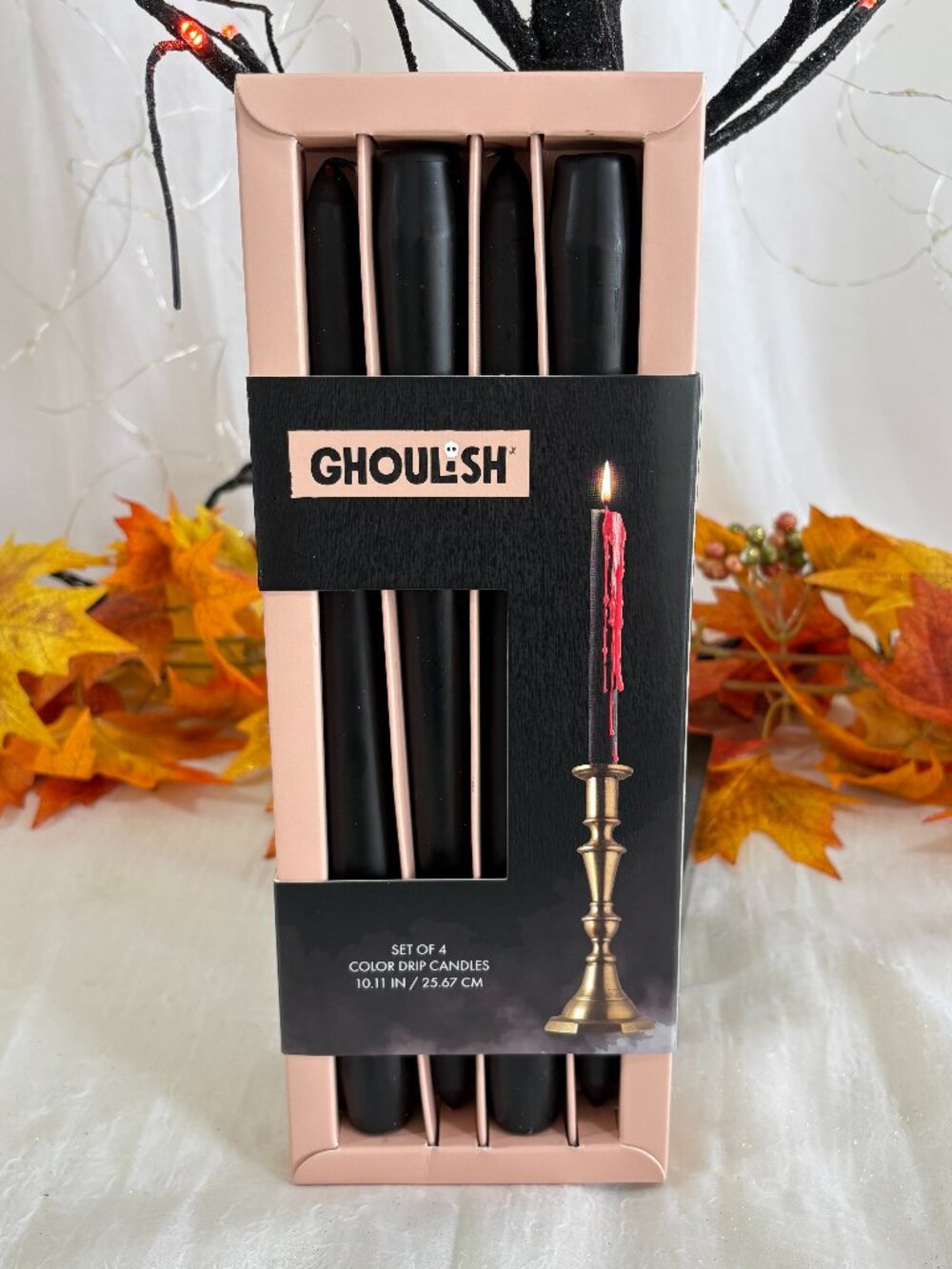 Gholish Spooky Haunted Candles Bleeding Tapers Set of 4 Drip Red Wax New